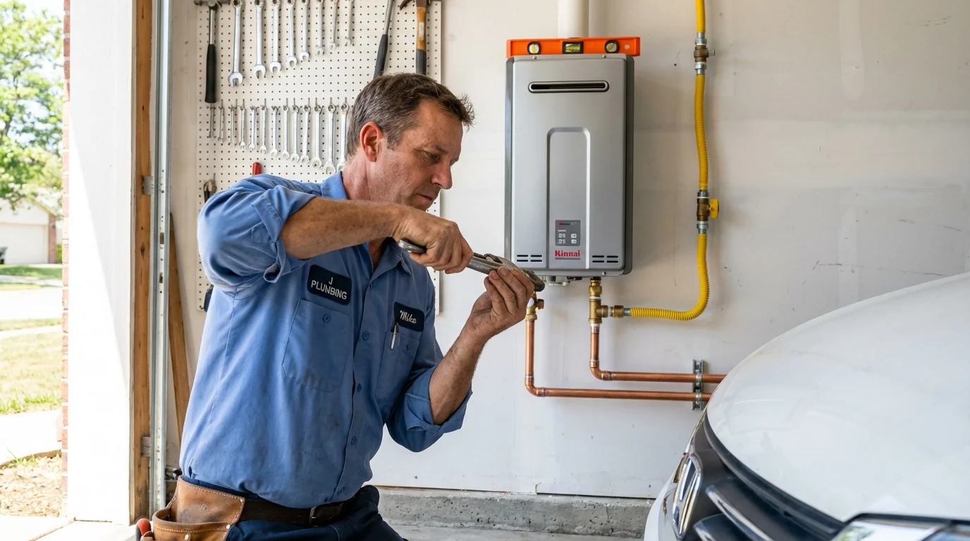 Tankless water heater installation by a Johns Plumbing LLC plumber in Oreland